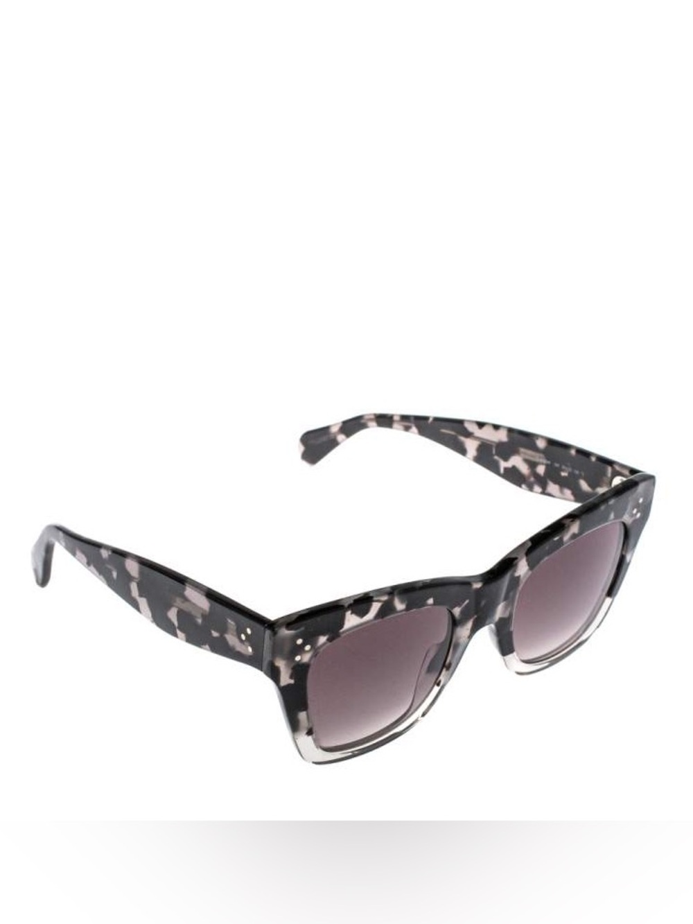 Celine Black and Cream Tortoiseshell Cat-Eye Sunglasses